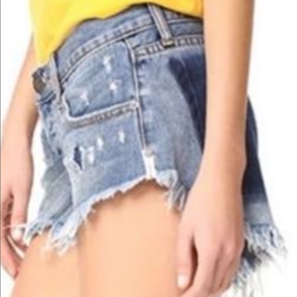 One Teaspoon blue Bonita cutoffs Jean shorts size 26 festival back pocket fade - Picture 7 of 8